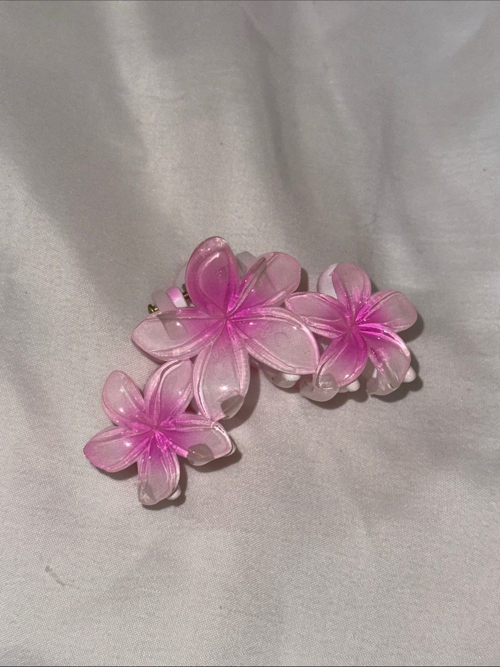 Pink Plumeria Claw Clip